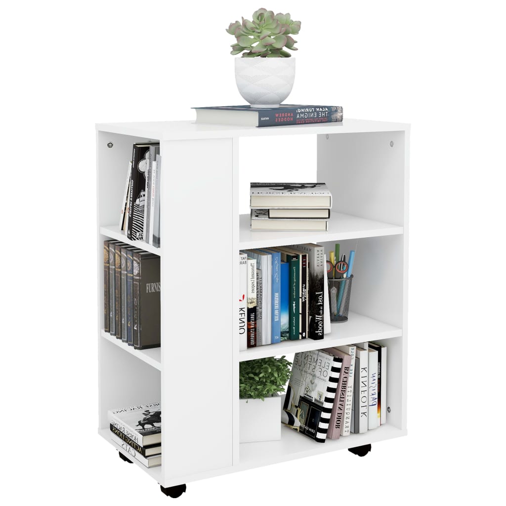 vidaXL Rolling Cabinet White 60x35x75 cm Engineered Wood