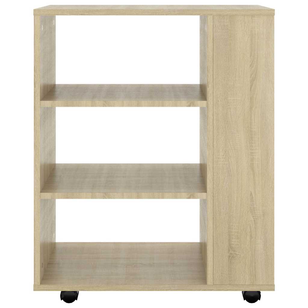 808452 vidaXL Rolling Cabinet Sonoma Oak 60x35x75 cm Engineered Wood