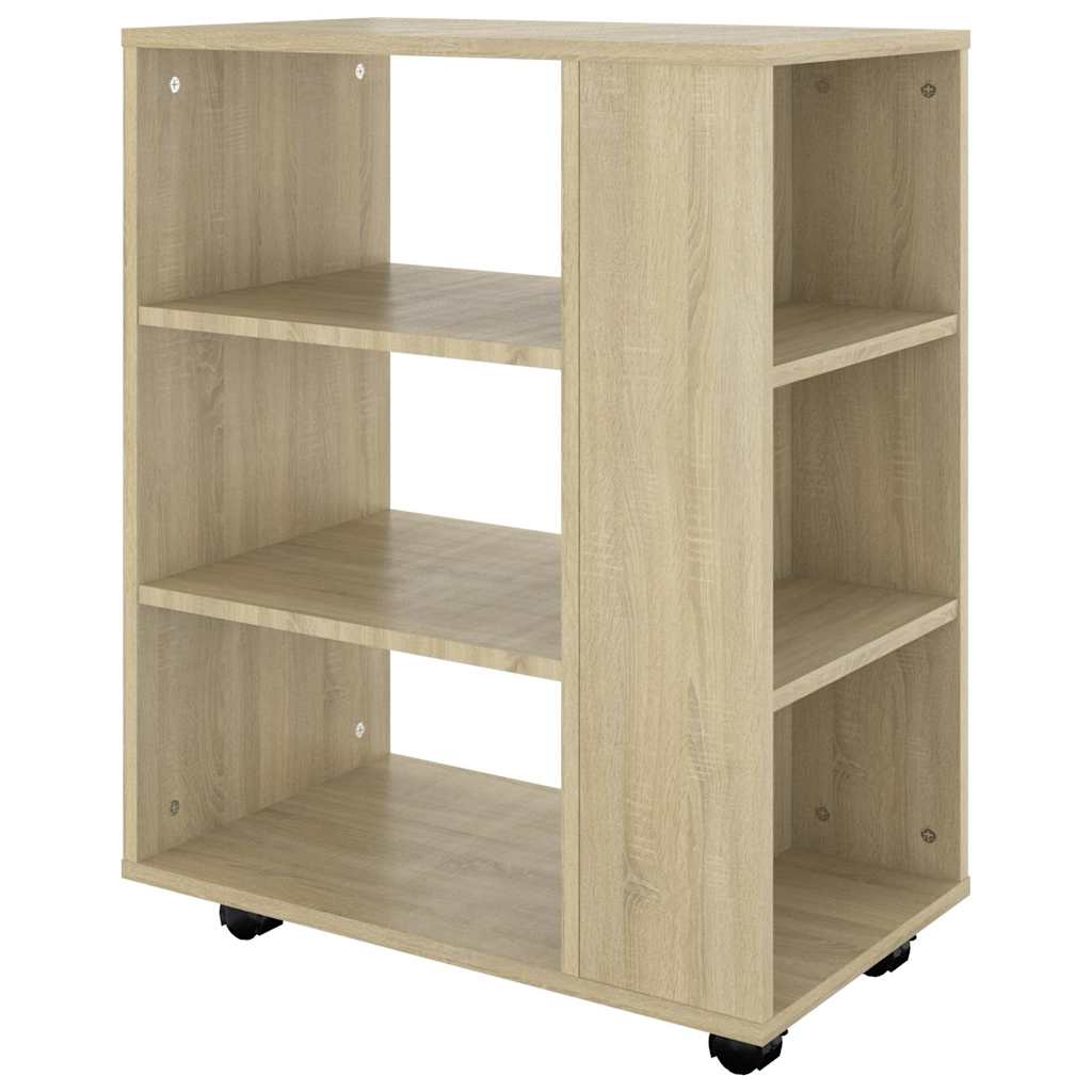 808452 vidaXL Rolling Cabinet Sonoma Oak 60x35x75 cm Engineered Wood