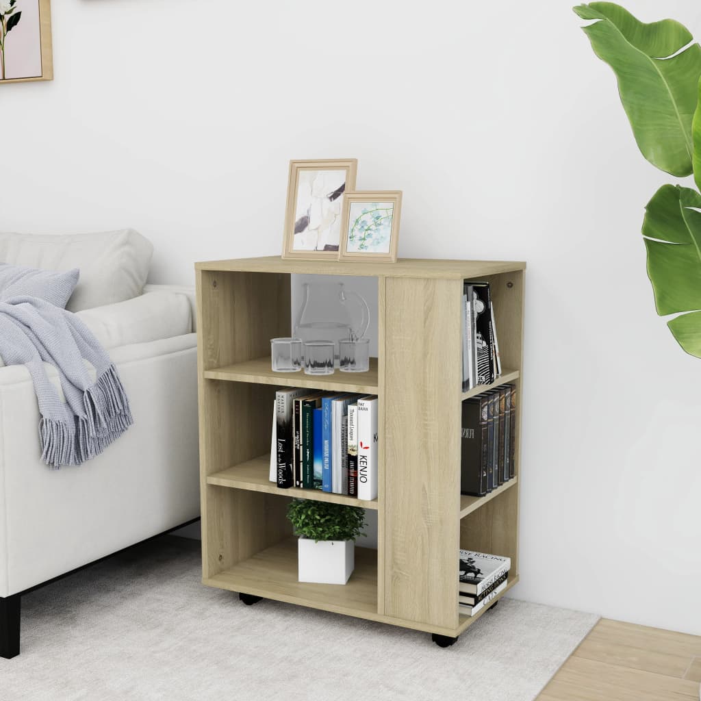 Rolling Cabinet Sonoma Oak 60x35x75 cm Engineered Wood