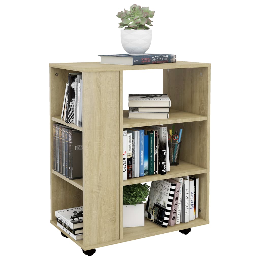 Rolling Cabinet Sonoma Oak 60x35x75 cm Engineered Wood