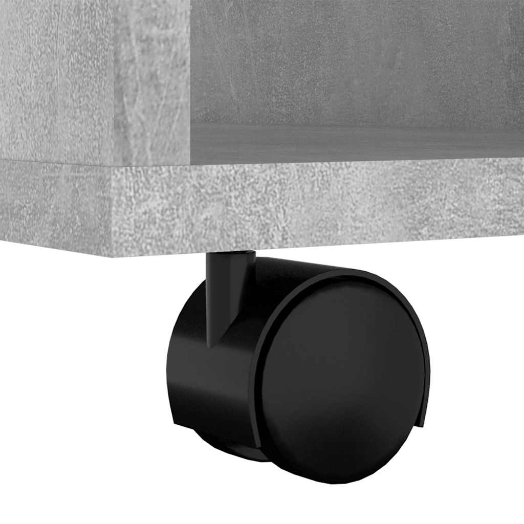 808453 vidaXL Rolling Cabinet Concrete Grey 60x35x75 cm Engineered Wood