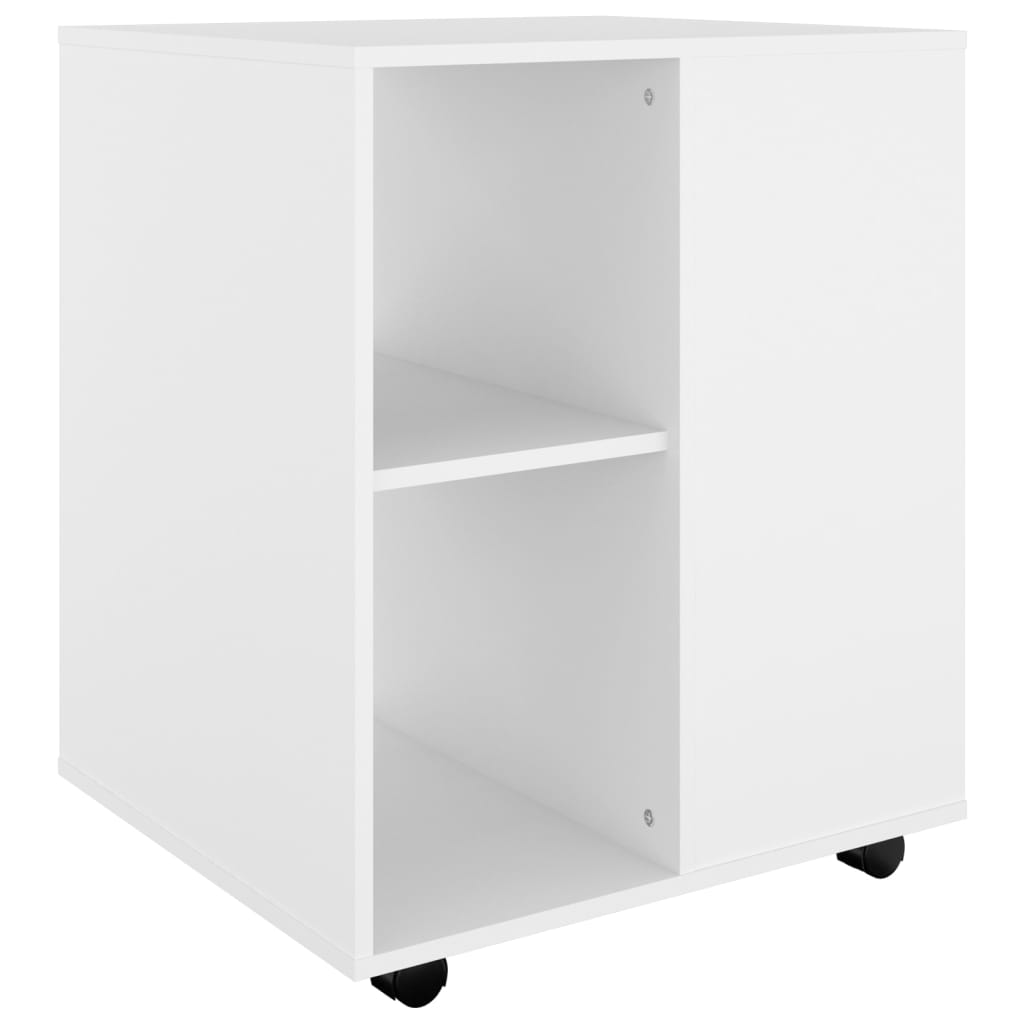 vidaXL Rolling Cabinet White 60x53x72 cm Engineered Wood