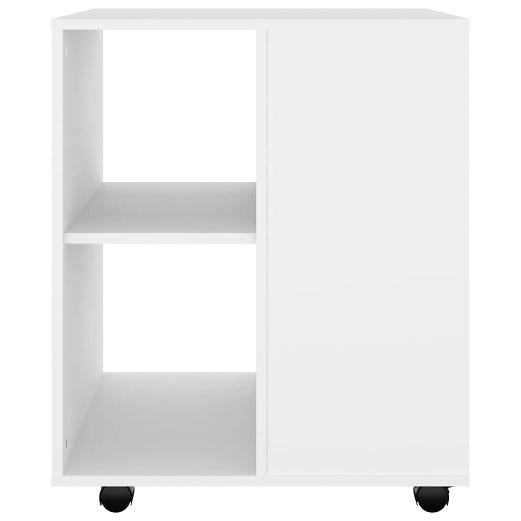 808458 vidaXL Rolling Cabinet White 60x53x72 cm Engineered Wood