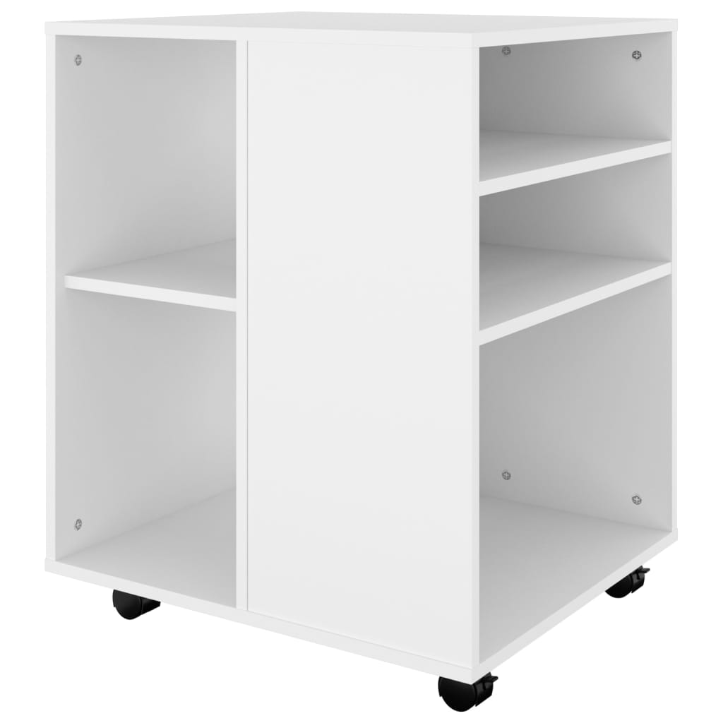 vidaXL Rolling Cabinet White 60x53x72 cm Engineered Wood