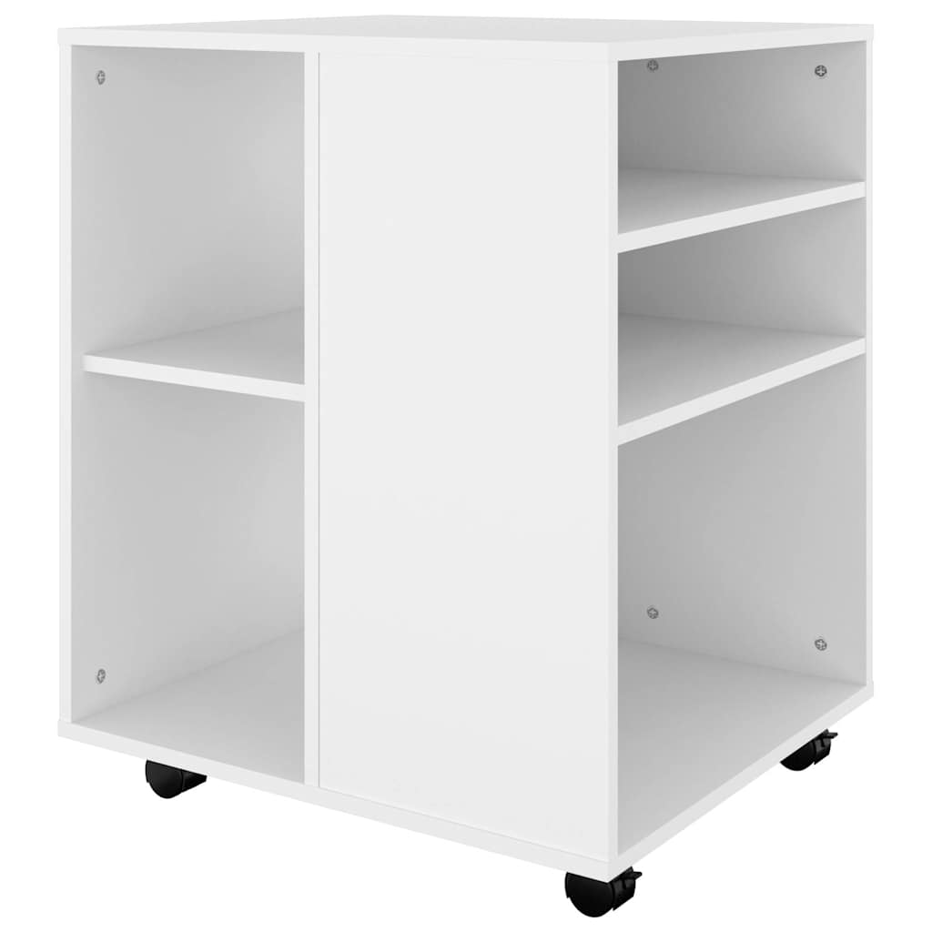 808458 vidaXL Rolling Cabinet White 60x53x72 cm Engineered Wood