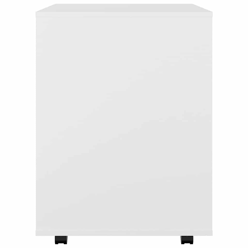 808458 vidaXL Rolling Cabinet White 60x53x72 cm Engineered Wood