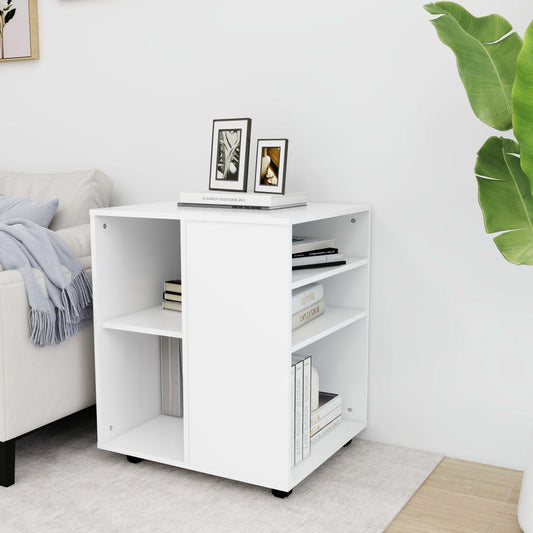 vidaXL Rolling Cabinet White 60x53x72 cm Engineered Wood