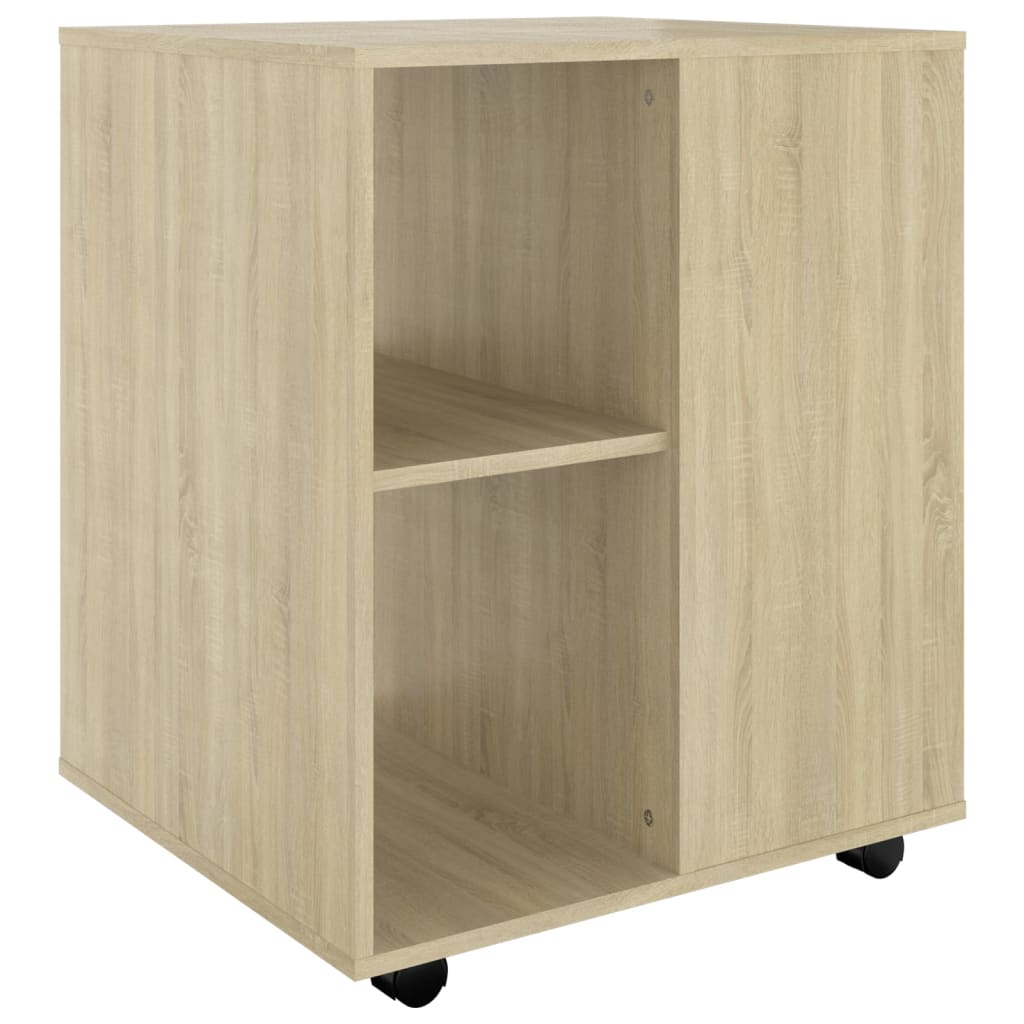 vidaXL Rolling Cabinet Sonoma Oak 60x53x72 cm Engineered Wood