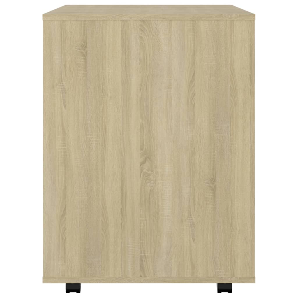 vidaXL Rolling Cabinet Sonoma Oak 60x53x72 cm Engineered Wood