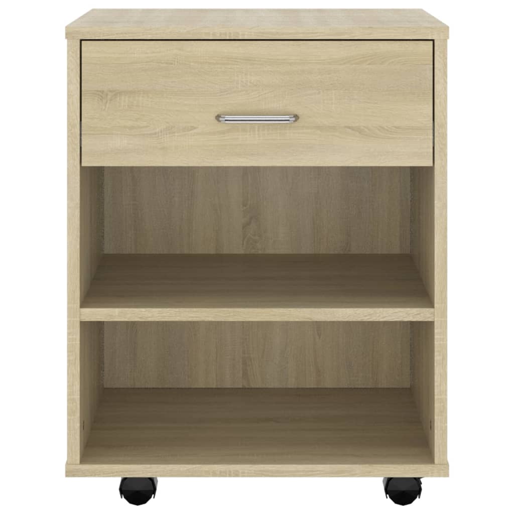 Storage Cabinet | Sonoma Oak | Engineered Wood | Medium | Lockable Wheels