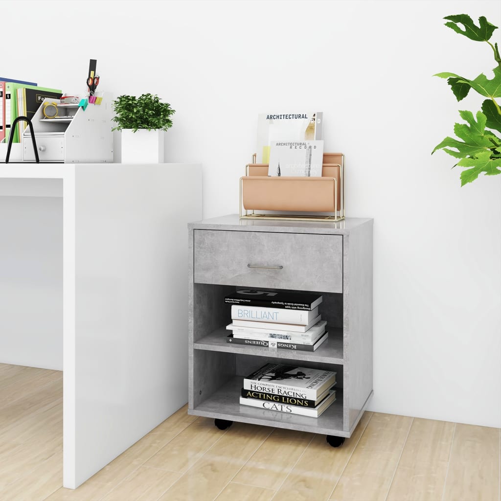 Storage Cabinet | Concrete Grey | Engineered Wood | Medium