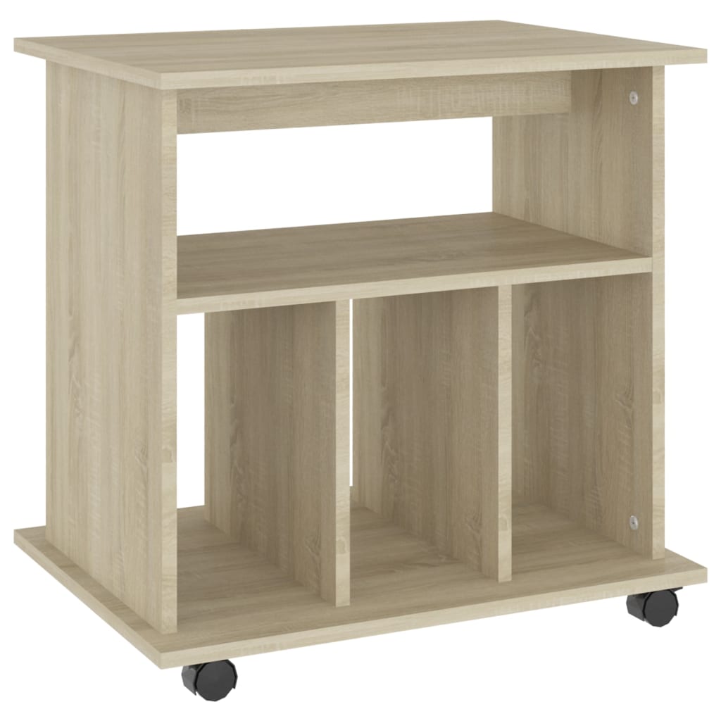 vidaXL Rolling Cabinet Sonoma Oak 60x45x60 cm Engineered Wood