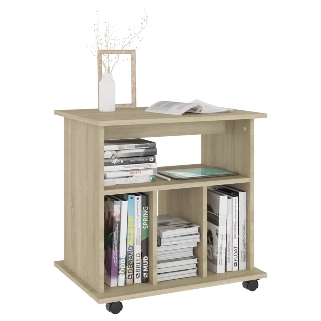 vidaXL Rolling Cabinet Sonoma Oak 60x45x60 cm Engineered Wood