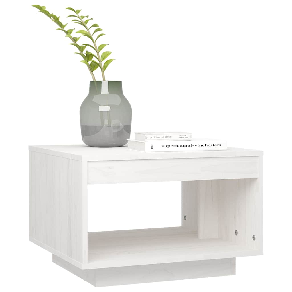 808504 vidaXL Coffee Table White 50x50x33,5 cm Solid Wood Pine