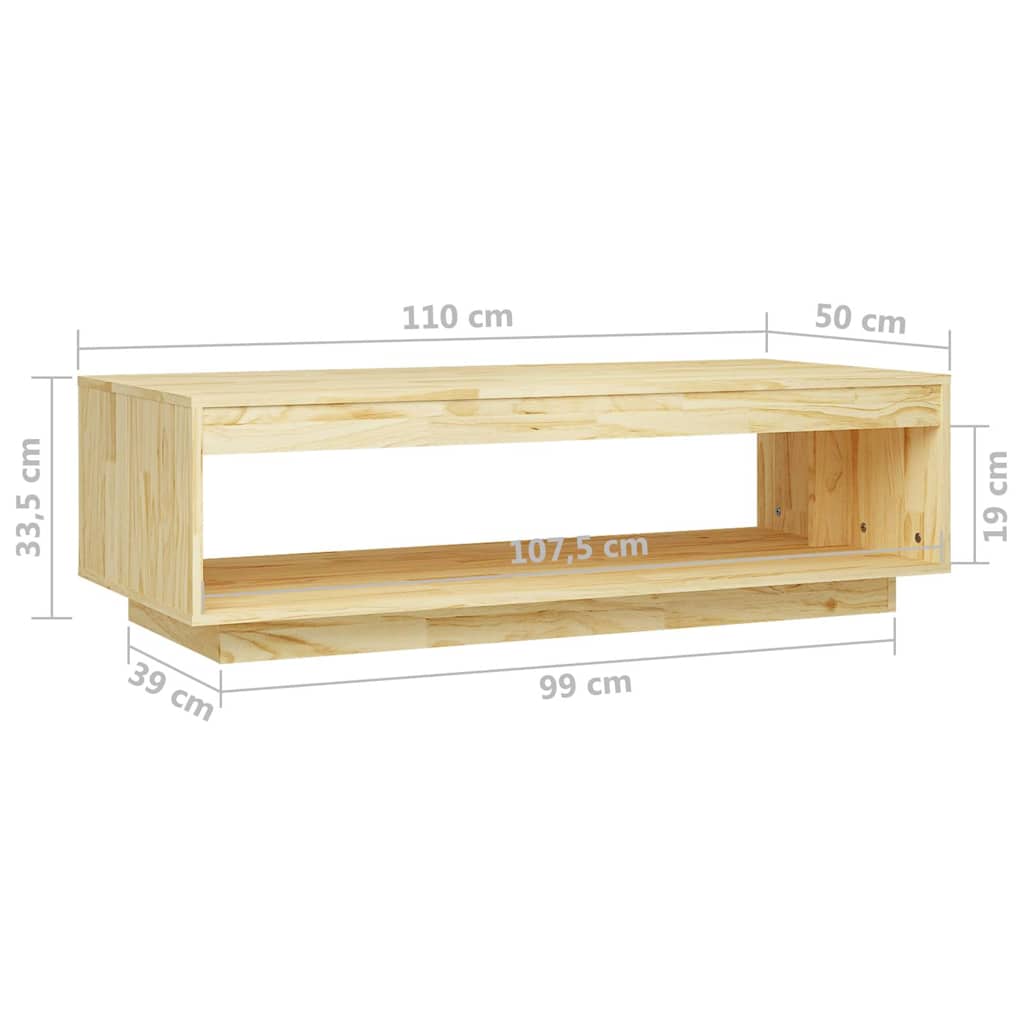 808508 vidaXL Coffee Table 110x50x33,5 cm Solid Wood Pine