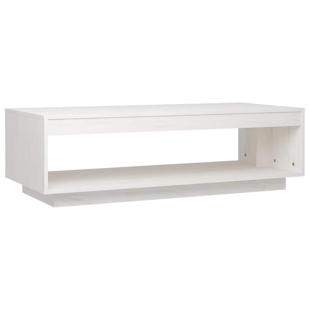 808509 vidaXL Coffee Table White 110x50x33,5 cm Solid Wood Pine