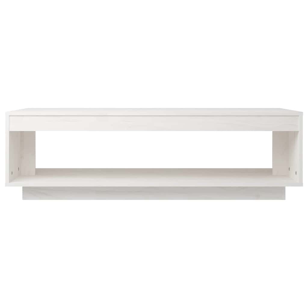 808509 vidaXL Coffee Table White 110x50x33,5 cm Solid Wood Pine