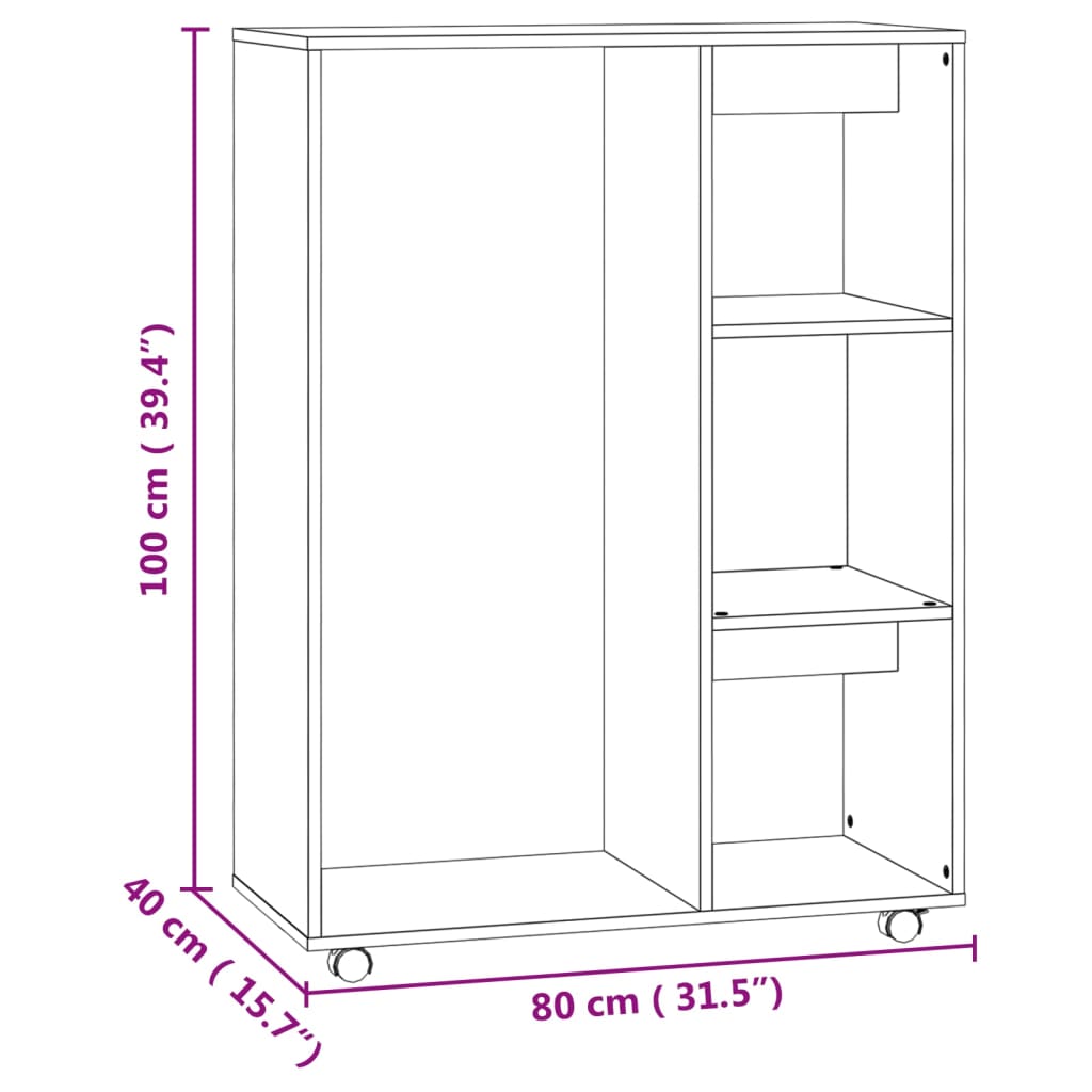 vidaXL Wardrobe Concrete Grey 80x40x110 cm Engineered Wood