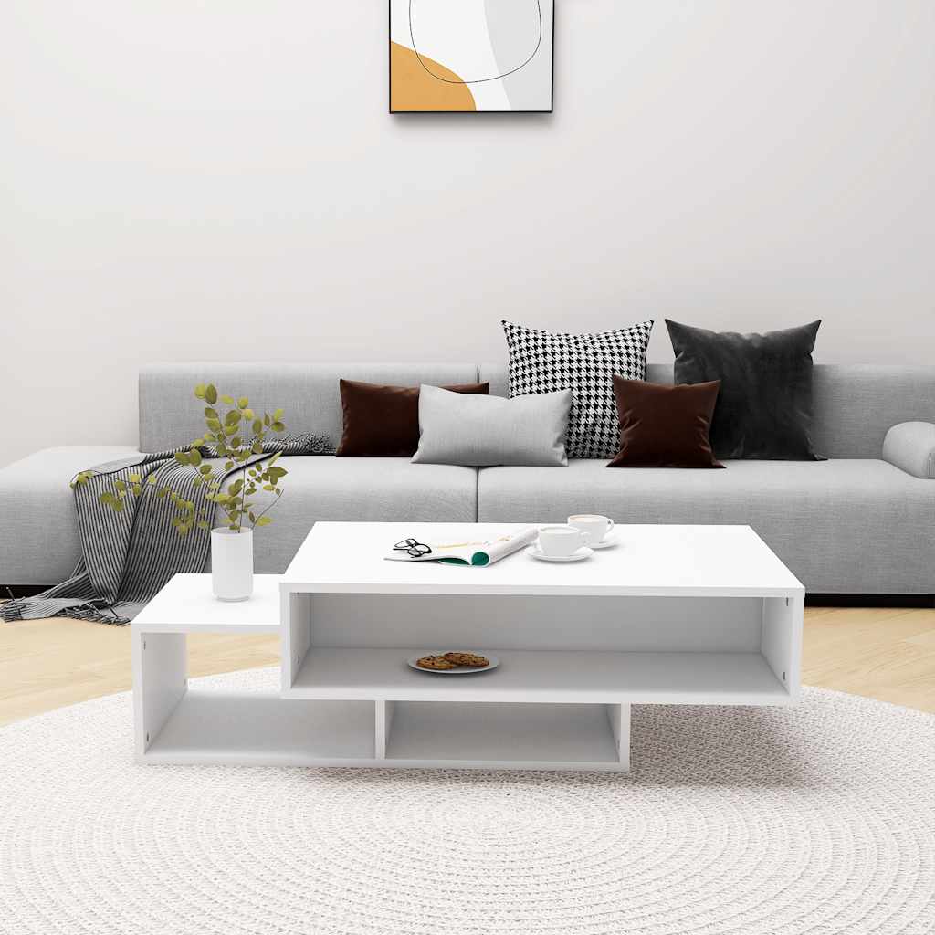 808522 vidaXL Coffee Table White 105x55x32 cm Engineered Wood