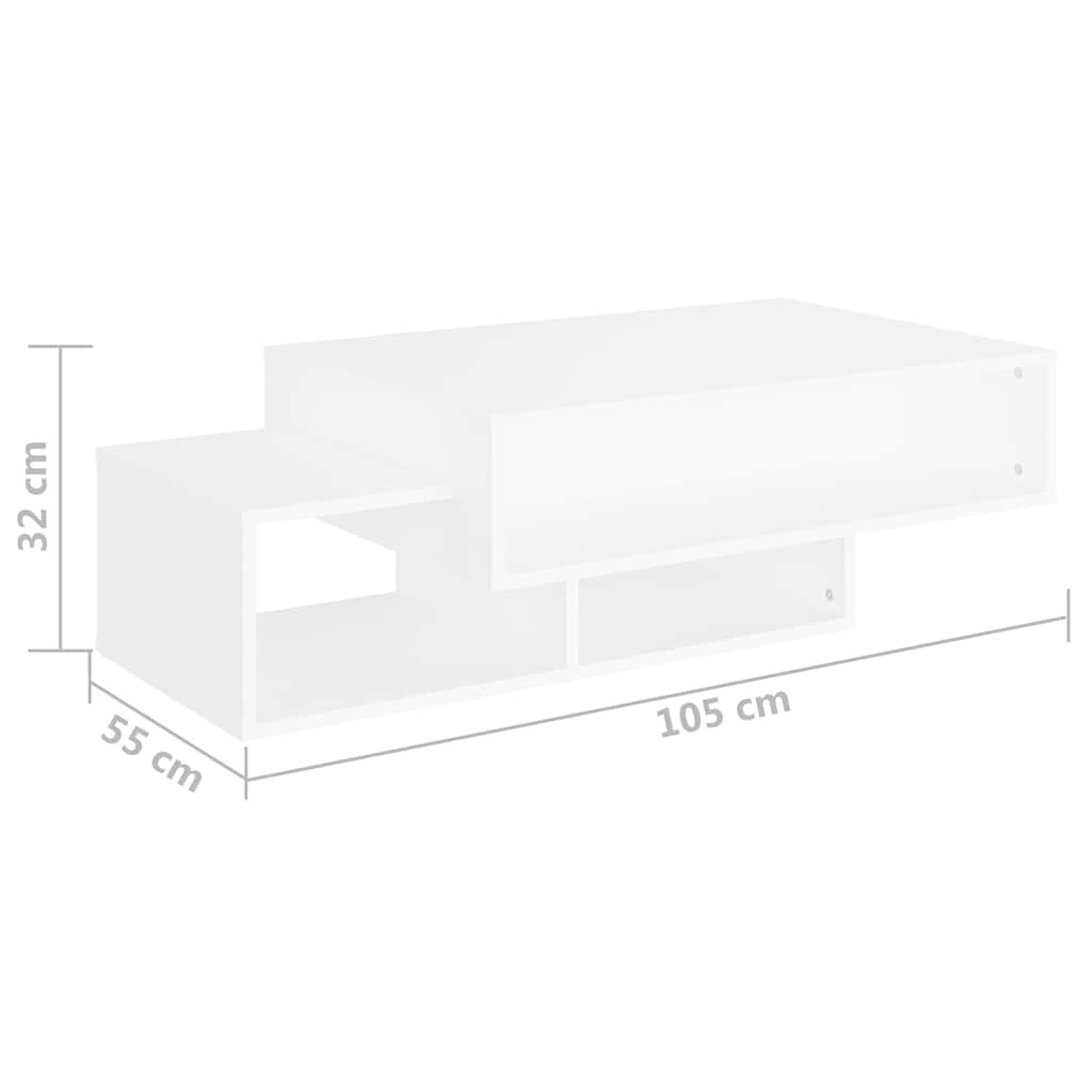 808522 vidaXL Coffee Table White 105x55x32 cm Engineered Wood