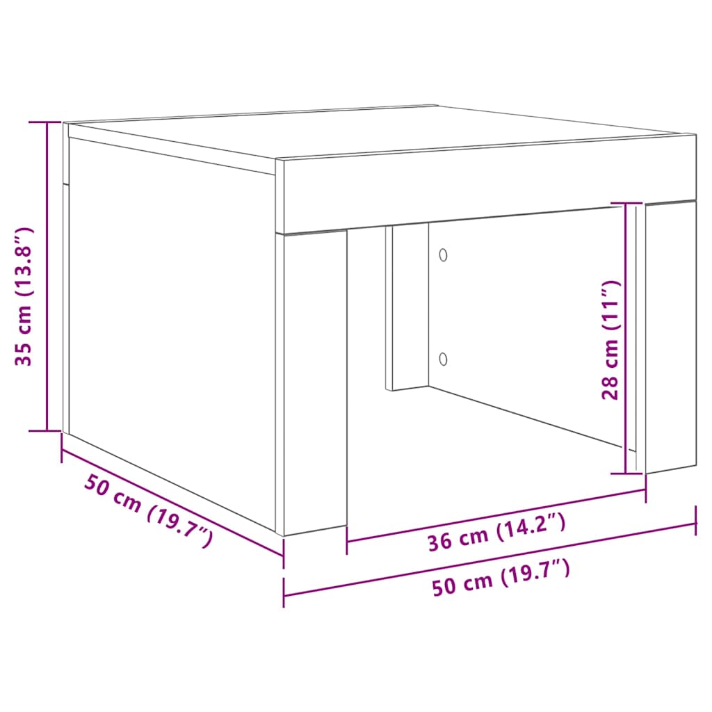 808552 vidaXL Coffee Table Sonoma Oak 50x50x35 cm Engineered Wood
