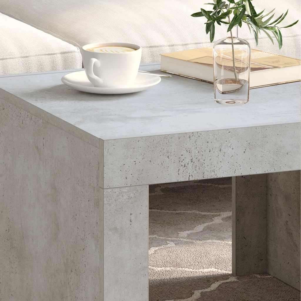 808553 vidaXL Coffee Table Concrete Grey 50x50x35 cm Engineered Wood