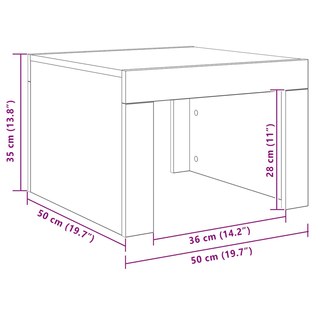 Coffee Table Concrete Grey 50x50x35 cm Engineered Wood