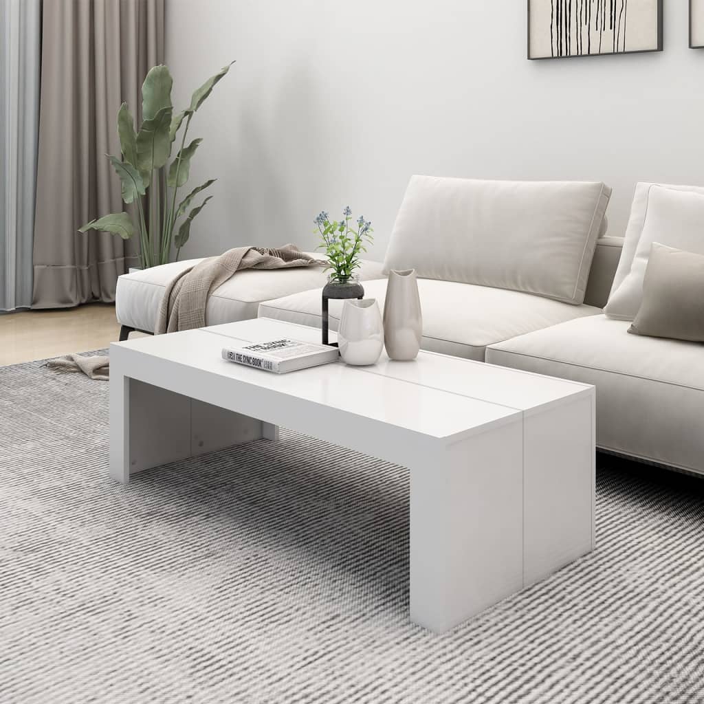 vidaXL Coffee Table White 110x50x35 cm Engineered Wood