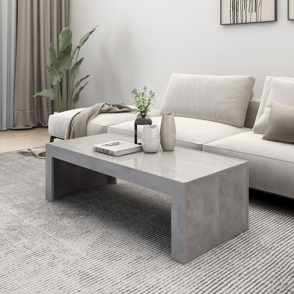 vidaXL Coffee Table Concrete Grey 110x50x35 cm Engineered Wood