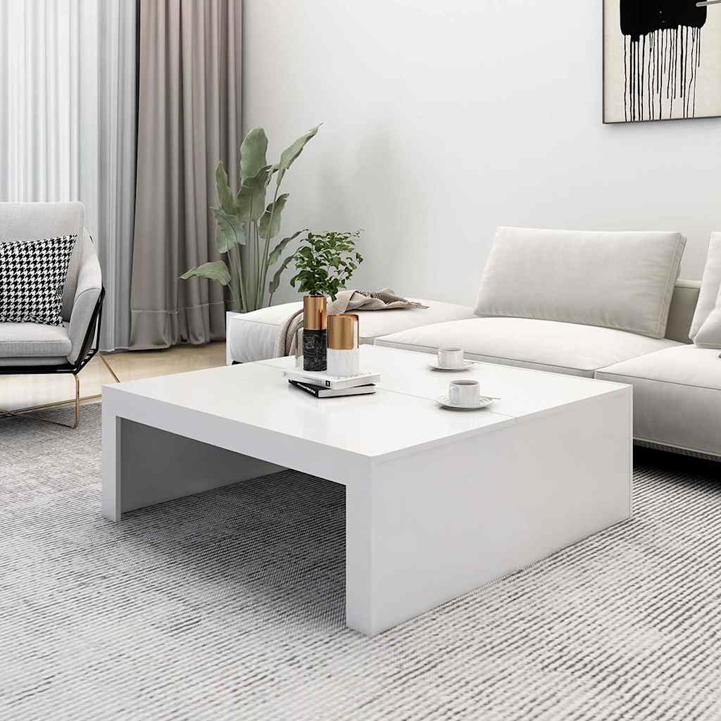 808567 vidaXL Coffee Table White 100x100x35 cm Engineered Wood