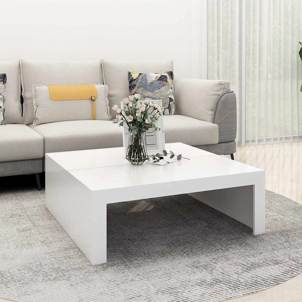 808567 vidaXL Coffee Table White 100x100x35 cm Engineered Wood