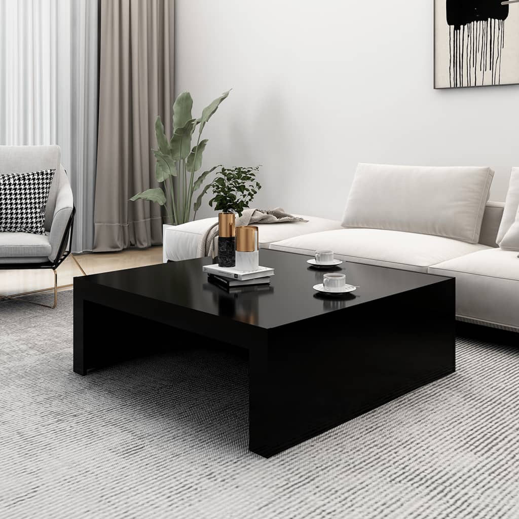 vidaXL Coffee Table Black 100x100x35 cm Engineered Wood