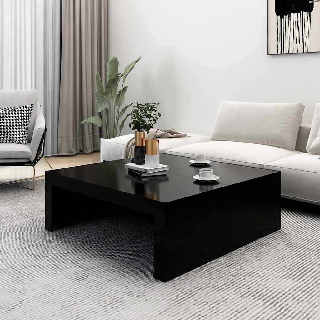 808568 vidaXL Coffee Table Black 100x100x35 cm Engineered Wood