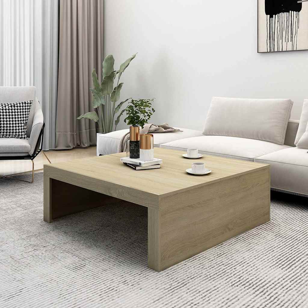 vidaXL Coffee Table Sonoma Oak 100x100x35 cm Engineered Wood