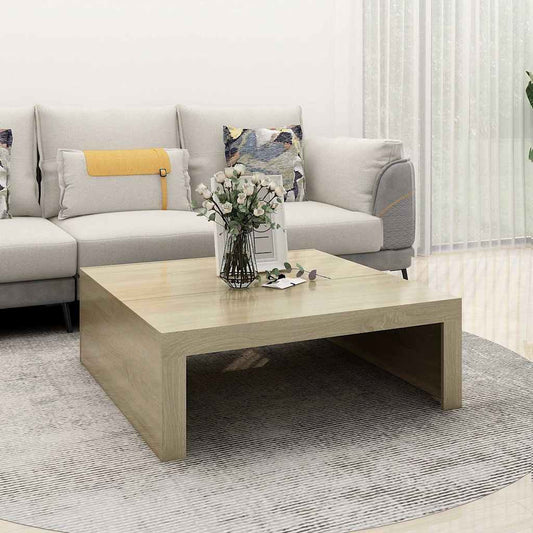 vidaXL Coffee Table Sonoma Oak 100x100x35 cm Engineered Wood