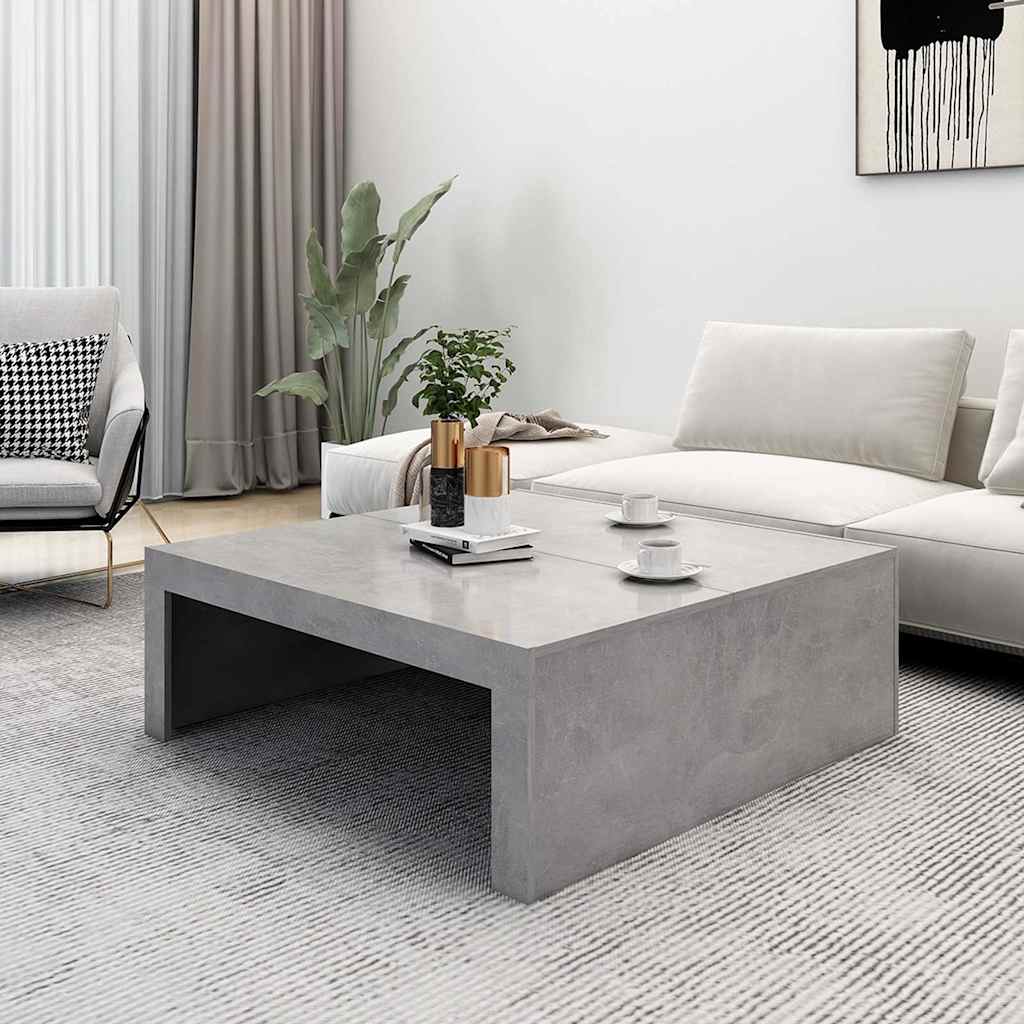 Coffee Table Concrete Grey 100x100x35 cm Engineered Wood