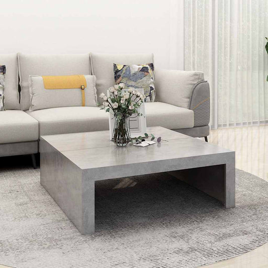 808571 vidaXL Coffee Table Concrete Grey 100x100x35 cm Engineered Wood