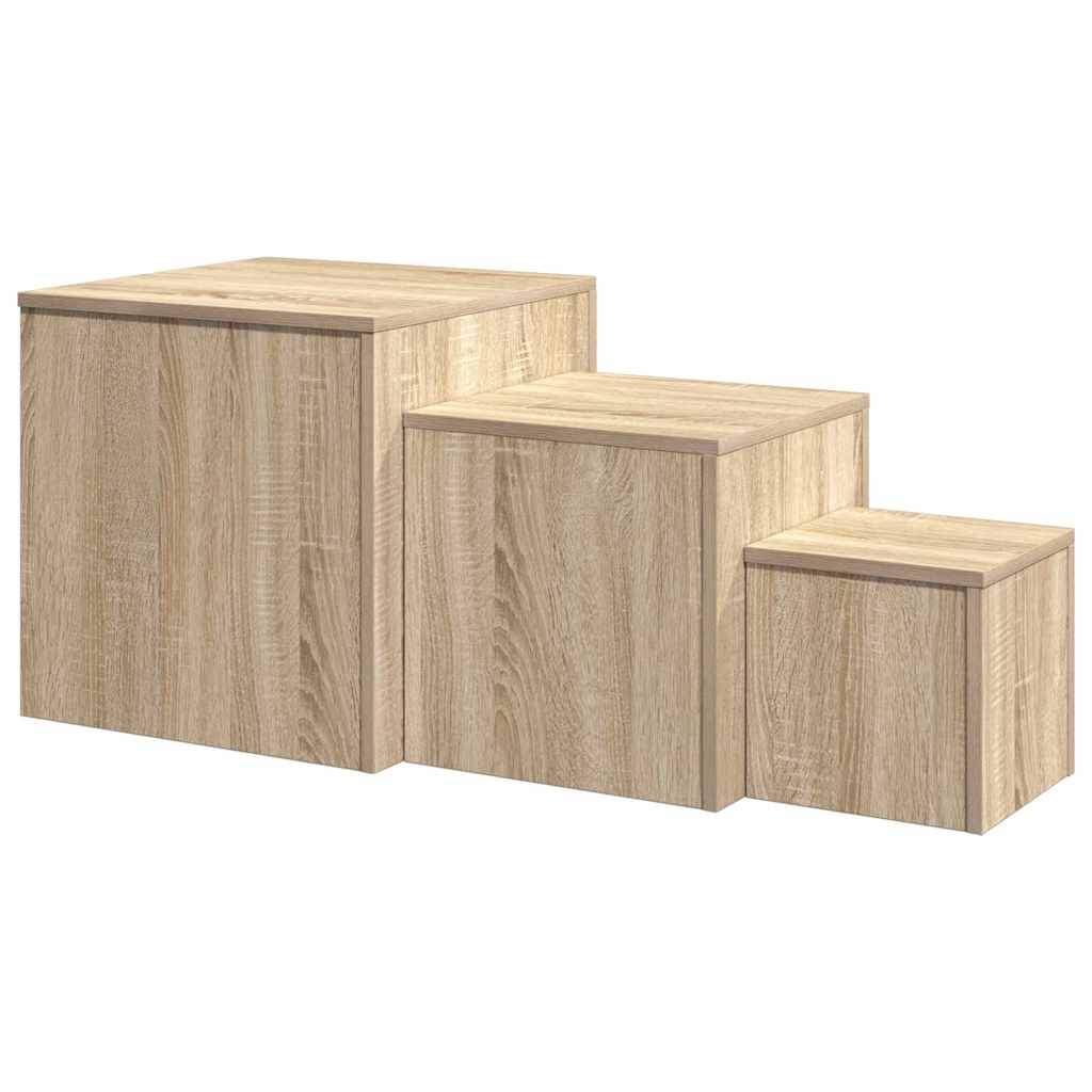 808588 vidaXL Side Tables 3 pcs Sonoma Oak Engineered Wood