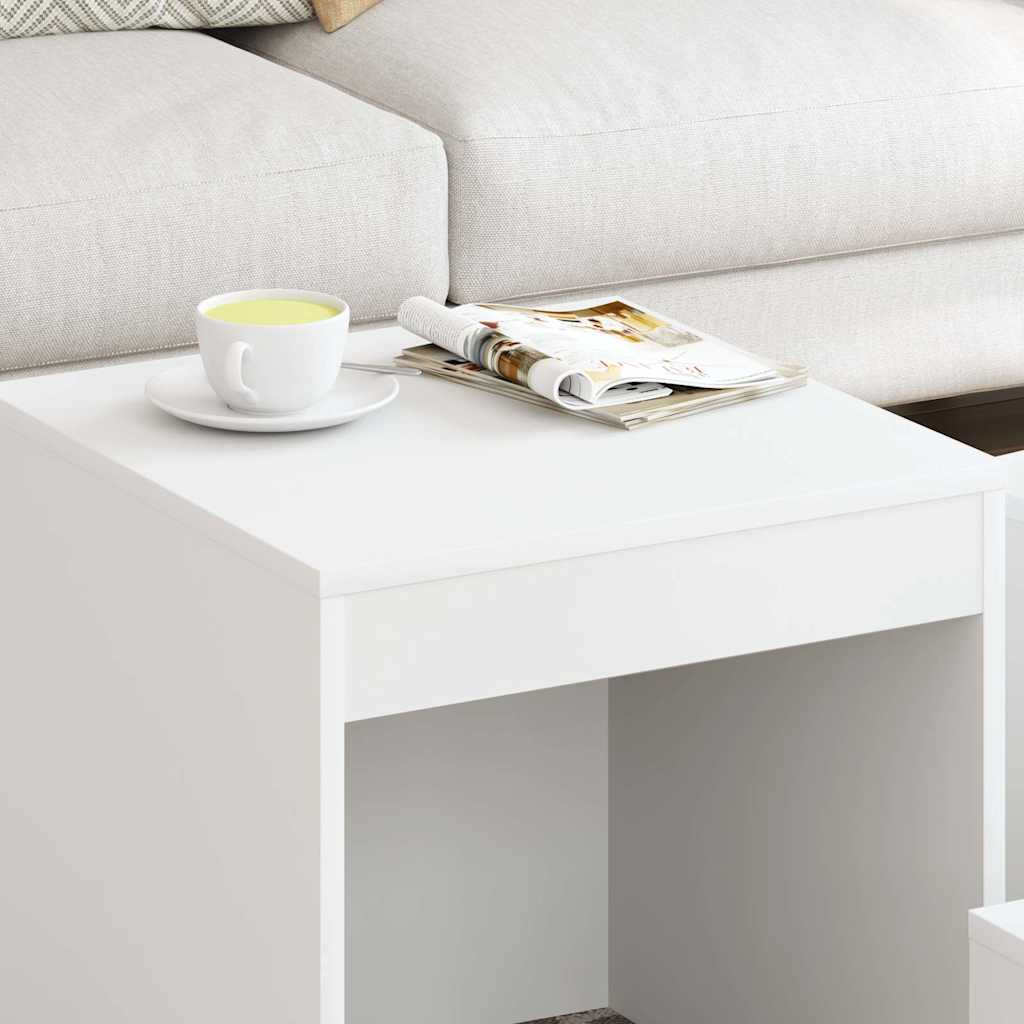 808594 vidaXL Nesting Tables 3 pcs White Engineered Wood