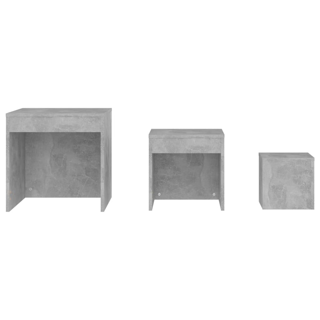 Nesting Tables 3 pcs Concrete Grey Engineered Wood