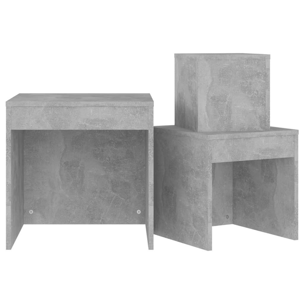 Nesting Tables 3 pcs Concrete Grey Engineered Wood