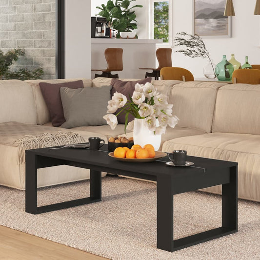 vidaXL Coffee Table Black 110x50x35 cm Engineered Wood