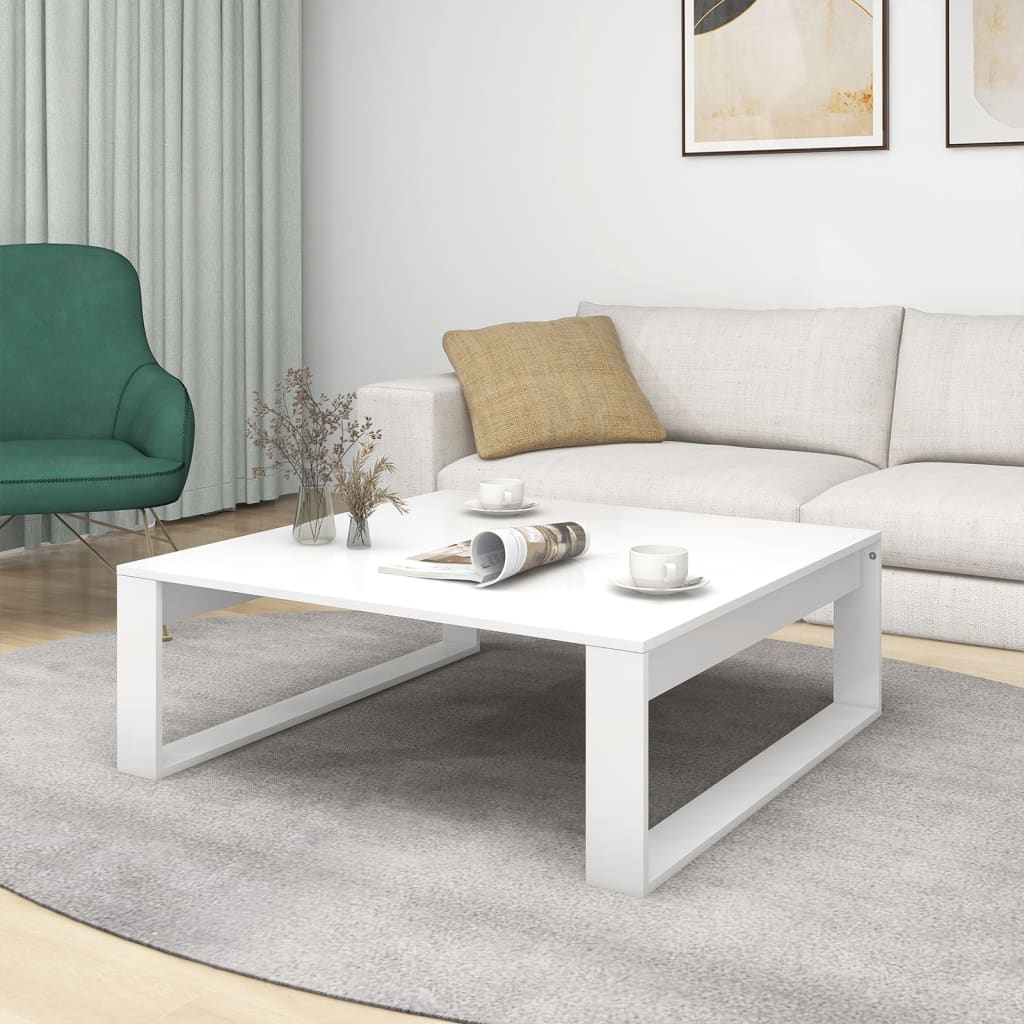 808630 vidaXL Coffee Table White 100x100x35 cm Engineered Wood