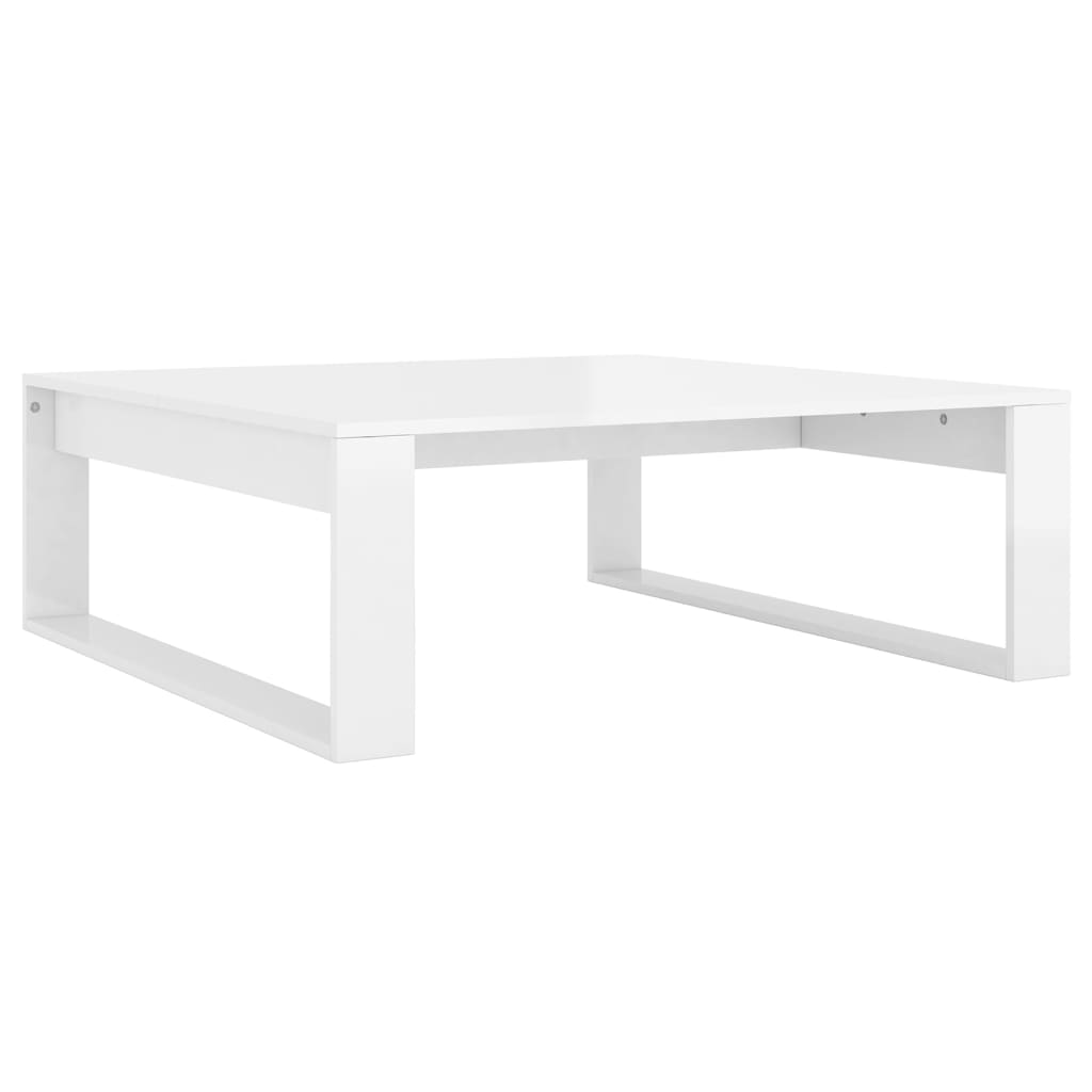 vidaXL Coffee Table High Gloss White 100x100x35 cm Engineered Wood