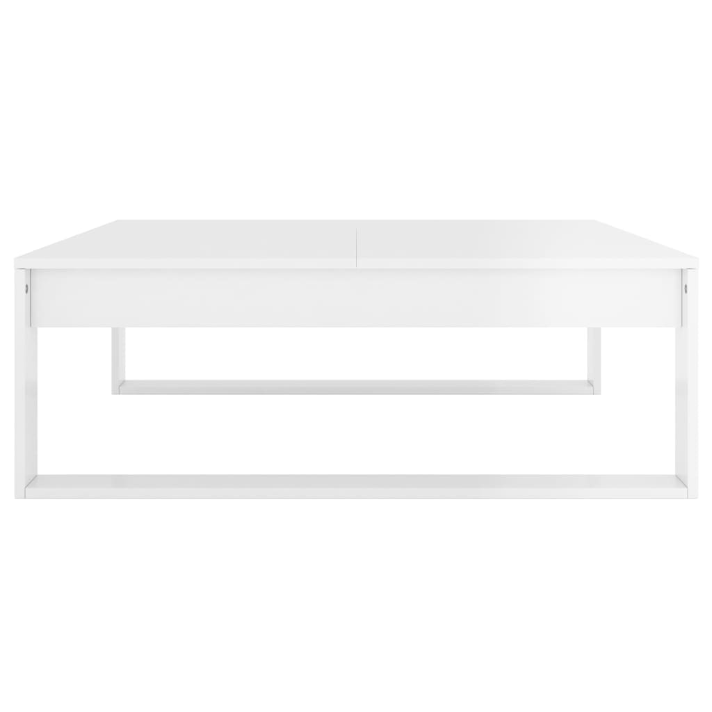 vidaXL Coffee Table High Gloss White 100x100x35 cm Engineered Wood