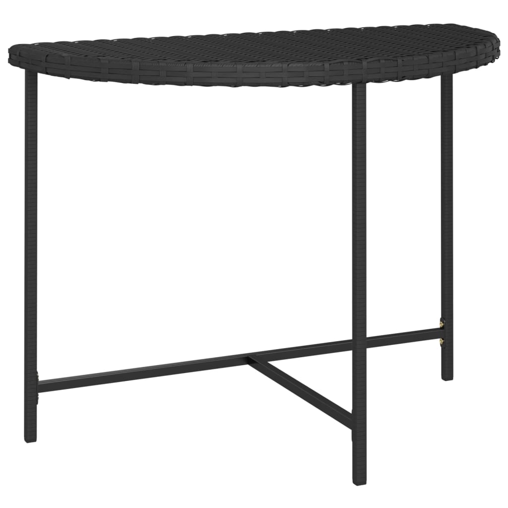 316652 vidaXL Garden Table Black 100x50x75 cm Poly Rattan