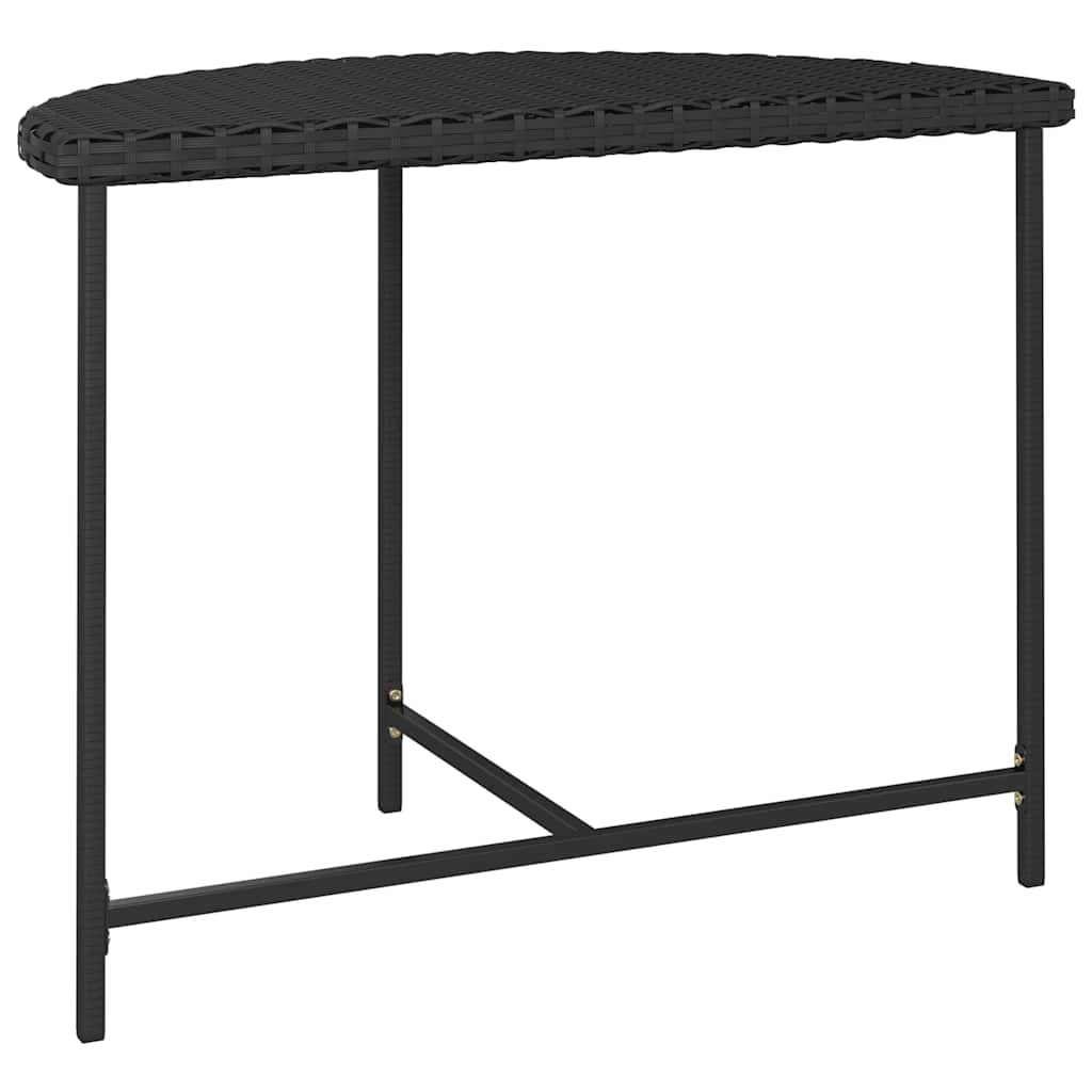 316652 vidaXL Garden Table Black 100x50x75 cm Poly Rattan