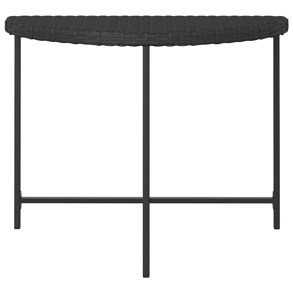 316652 vidaXL Garden Table Black 100x50x75 cm Poly Rattan