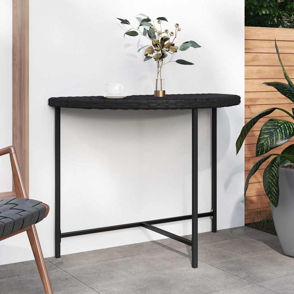 316652 vidaXL Garden Table Black 100x50x75 cm Poly Rattan